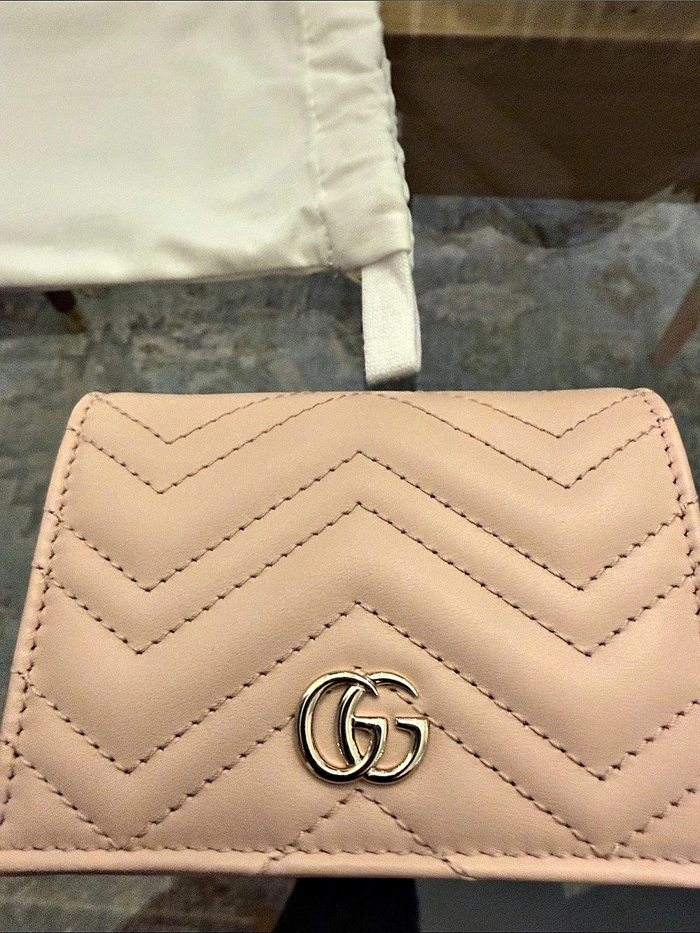 Gucci GG Marmont Matelassé Small Wallet in Pink